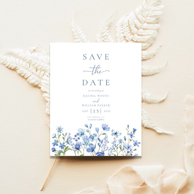 Papier Budget Dusty Blue Fleur sauvage Mariage Enregistre (Créateur téléchargé)