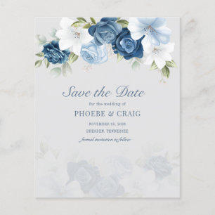 Papier Budget Dusty Blue Floral Eucalyptus Enregistrer La
