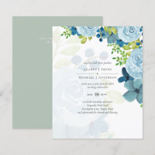 Papier Budget Dusty Blue Floral Mariage