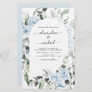 Papier Budget Dusty Blue Floral Mariage