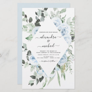 Papier Budget Dusty Blue Floral Mariage