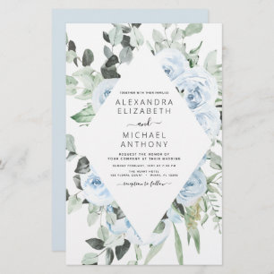 Papier Budget Dusty Blue Floral Mariage