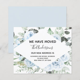 Papier Budget Dusty Blue Floral Moving Faire-part