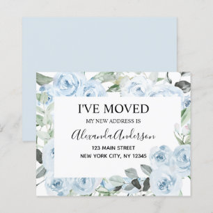 Papier Budget Dusty Blue Floral Moving Faire-part