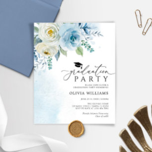 Papier Budget Dusty Blue Graduation Party Invitation