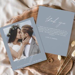 Papier Budget Dusty Blue Mariage photo Merci