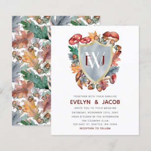 Papier Budget Dusty Blue Mushroom Faire-part de mariage
