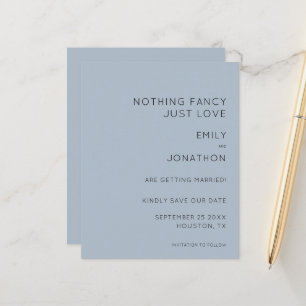 Papier Budget Dusty Blue Wedding Enregistrer la date