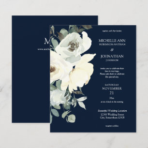 Papier Budget Dusty Blue & White sur Mariage floral de ma