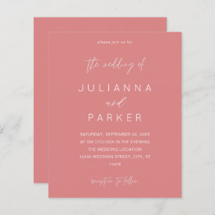 Papier Budget Dusty Pink MOD Mariage de calligraphie