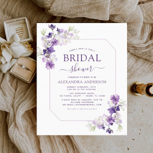Papier Budget Dusty Purple Floral Fête des mariées de ver