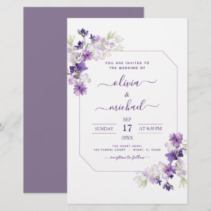 Papier Budget Dusty Purple Mariage Floral verdure