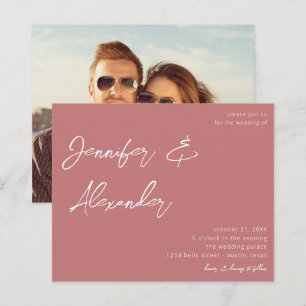 Papier Budget Dusty rose calligraphie Mariage photo V2