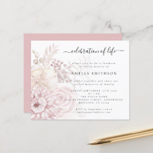 Papier Budget Dusty rose Floral Célébration de la vie