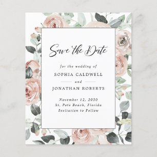 Papier Budget Dusty Rose Floral Eucalyptus Enregistrer la