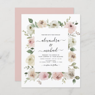 Papier Budget Dusty rose Floral Eucalyptus Mariage