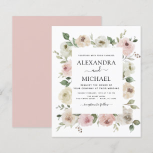 Papier Budget Dusty rose Floral Eucalyptus Mariage