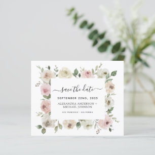 Papier Budget Dusty Rose Floral Green Enregistrer la date
