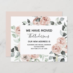 Papier Budget Dusty Rose Floral Moving Faire-part
