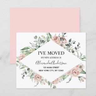 Papier Budget Dusty Rose Floral Moving Faire-part