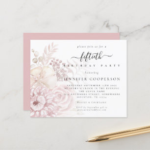 Papier Budget Dusty Rose Florals Female 50ème Invitation