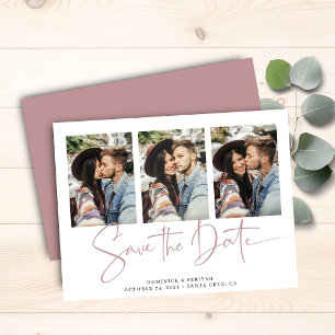 Papier Budget Dusty Rose Typographie Mariage Enregistrer 