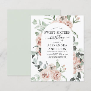 Papier Budget Dusty Sweet sixteen rose fête d'anniversair