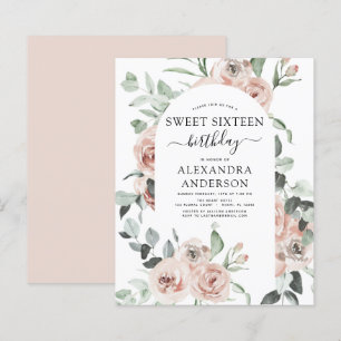 Papier Budget Dusty Sweet sixteen rose fête d'anniversair