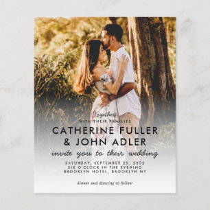 Papier Budget Élégant Chic 2 Faire-part de mariage photo