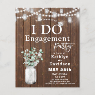 Papier BUDGET Elégant Eucalyptus I DO Party Invitation