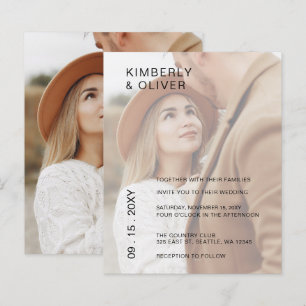 Papier Budget Élégant Faire-part de mariage de superposit