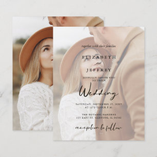 Papier Budget Élégant Faire-part de mariage de superposit