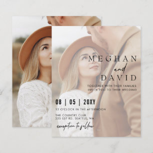 Papier Budget Élégant Faire-part de mariage de superposit