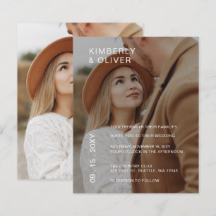 Papier Budget Élégant Faire-part de mariage de superposit