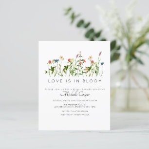 Papier Budget Élégant Fleur sauvage Invitation à la douch