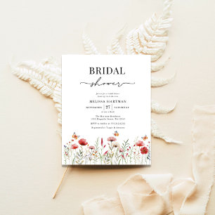 Papier Budget Élégant Fleur sauvage Invitation à la douch