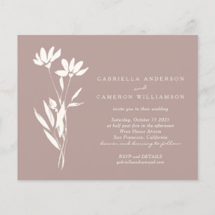 Papier Budget Elégant Floral Dusty Mauve Mariage Invitati