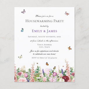 Papier Budget Elégant Floral Houseécher Party