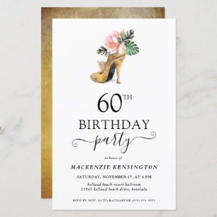 Papier Budget Elegant Gold High Heels 60e anniversaire