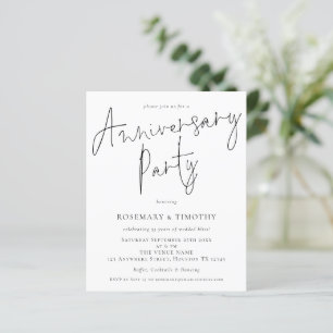 Papier Budget Élégant mariage Anniversaire Invitation de 