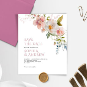 Papier Budget Élégant mariage Fleur sauvage Enregistrer l