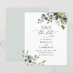 Papier Budget Élégant mariage verdoyant Enregistrer la da