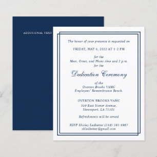 Papier BUDGET Élégant Monogramme Double Bordure Navy V2