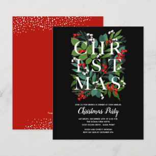 Papier Budget Élégant Noël vert Invitations