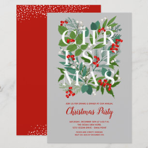 Papier Budget Élégant Noël vert Invitations