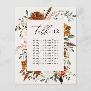 Papier Budget élégant plan de sièges de table à fleurs na
