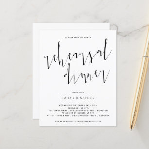 Papier Budget Élégant Script de répétition Dîner Invitati