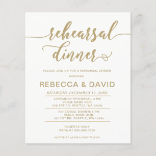Papier Budget Élégant Script de répétition Dîner Invitati