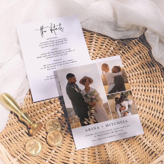 Papier Budget Élégant Tout en un QR Code 3 Mariage photo (Créateur téléchargé)