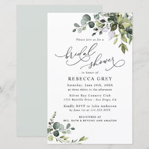 Papier Budget Élégant verdure Invitation de douche nuptia